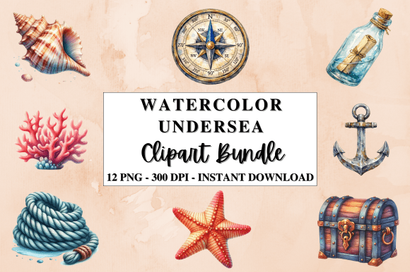 Download Watercolor Undersea Clipart Bundle - Art Collection