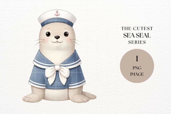 Download Cute Sailor Seal Clipart PNG - Art Collection