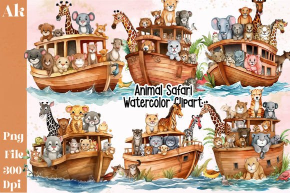 Download Animal Safari Watercolor Clipart Bundle - Art Collection