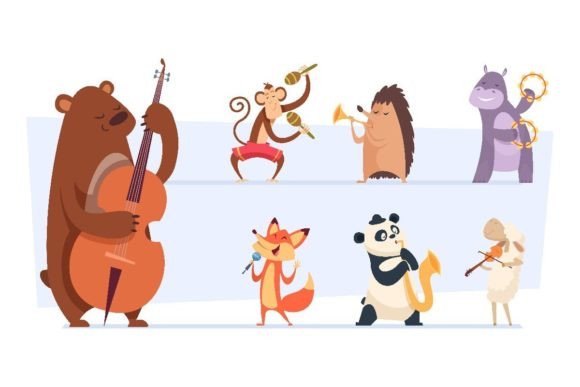 Download Animals Musicians. Wild Cartoon Zoo - Art Collection