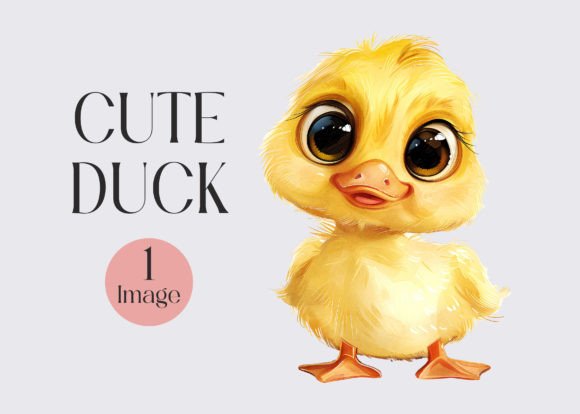 Download Watercolor Cute Duck Clipart - Art Collection