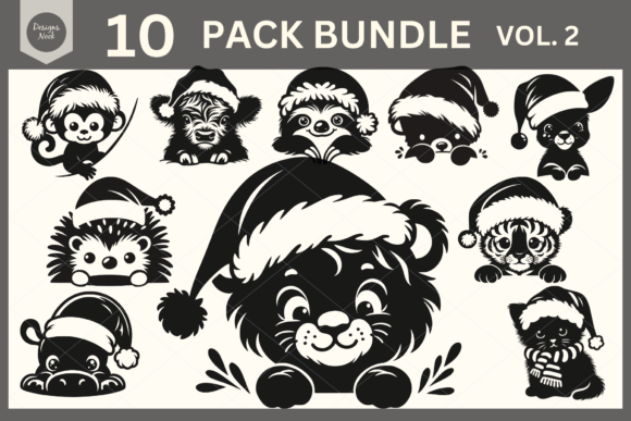 Download Santa Animals SVG Clipart Silhouette PNG - Art Collection