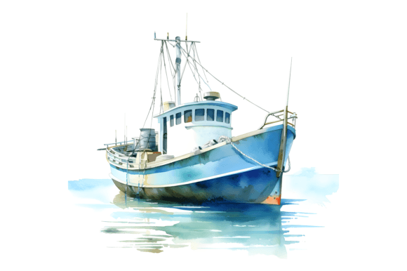 Download Watercolor Fishing Boat Clipart - Art Collection