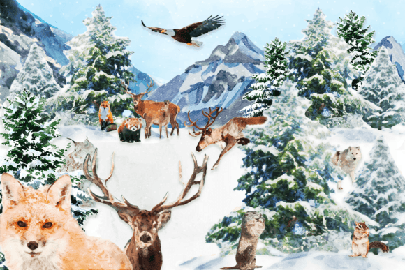 Download Watercolor Winter Animals Clipart - Art Collection