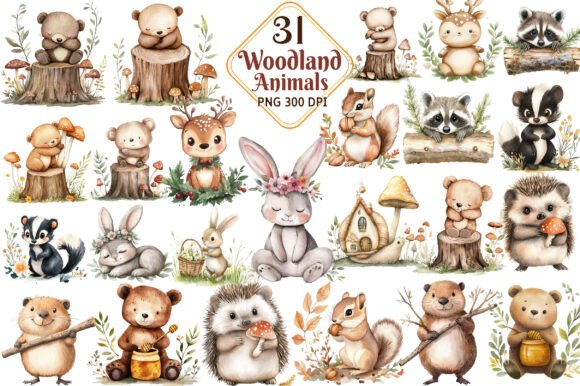 Download Cute Woodland Animal Clipart - Art Collection