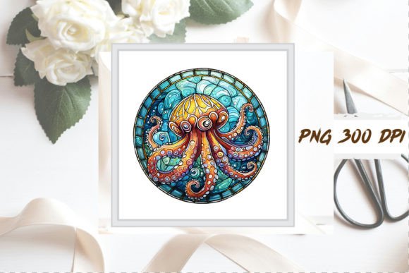 Download Stained Glass Octopus Sublimation Art - Art Collection