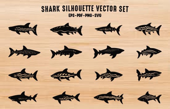 Download Zebra Shark Silhouette Shark Clipart Set - Art Collection