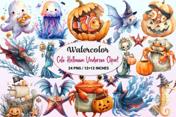 Download Cute Halloween Undersea Clipart - Art Collection