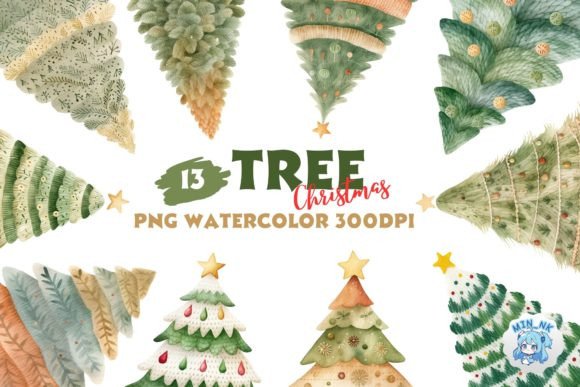 Download Tree Christmas Watercolor Clipart PNG - Art Collection