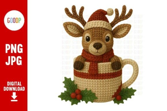 Download Crochet Reindeer in Mug Clipart - Art Collection