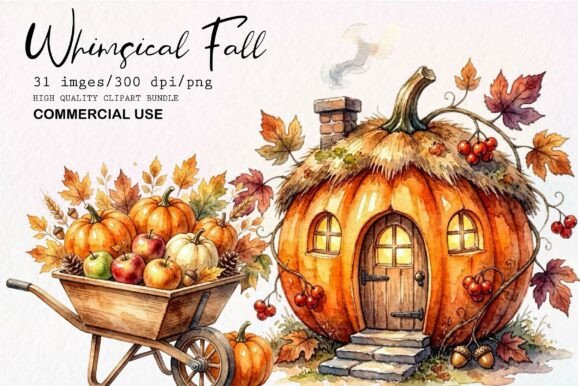 Download Whimsical Fall Clipart Bundle - Art Collection
