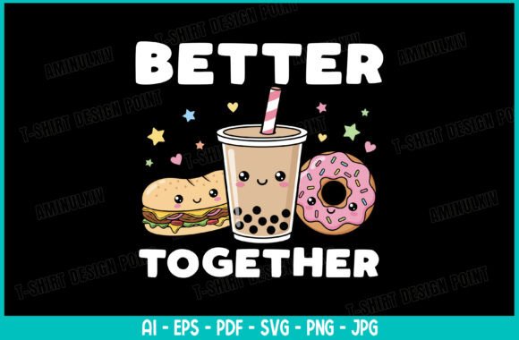 Download Cute Boba, Donut &amp; Sandwich Clipart Svg - Art Collection