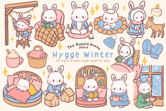 Download Kawaii Bunny Hygge Winter Clipart - Art Collection