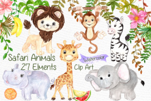 Download Watercolor Safari Animals Clipart Kids Jungle Animals Clipart - Art Collection